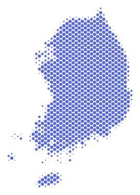 Yarı ton soyut Güney Kore Haritası