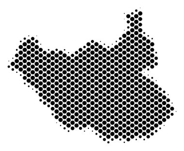 Noktalı resim piksel Güney Sudan Haritası