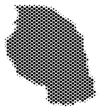 Yarı ton şematik Tanzanya Haritası