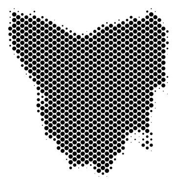 Yarı ton şematik Tazmanya Adası Haritası