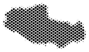 Yarı ton Tibet Çin bölgesi harita noktalı