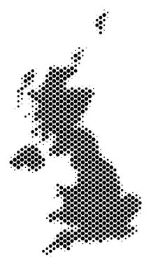 Yarı ton şematik İngiltere harita