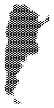 Yarı ton şematik Arjantin harita