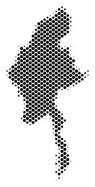 Myanmar Haritası noktalı noktalı resim