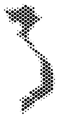 Yarı ton şematik Vietnam Haritası