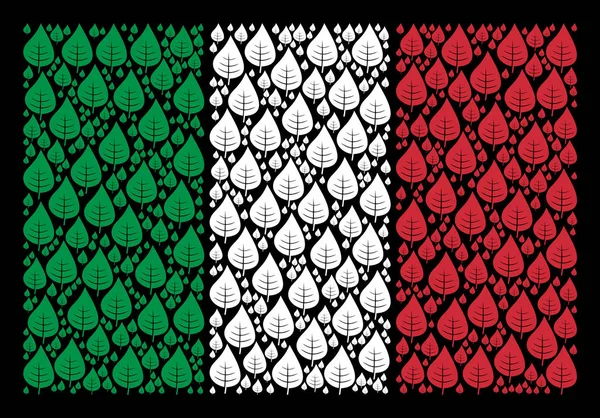 Итальянский флаг с растительным листом — стоковый вектор