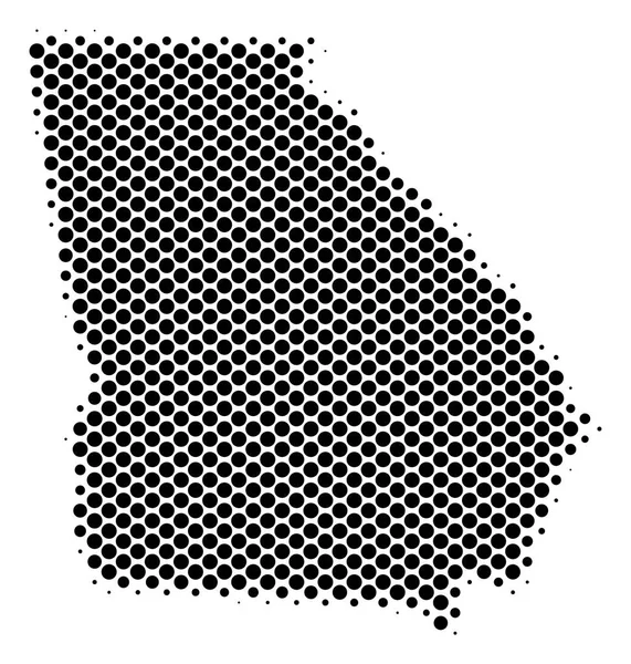 Mapa da Geórgia de Estado Americano Esquemático de Meio-tom — Vetor de Stock
