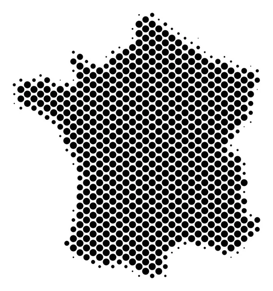 하프톤 점 프랑스 지도 — 스톡 벡터