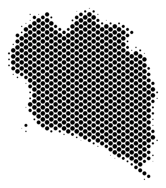 Carte de l'île thaïlandaise Halftone Dot Koh Phangan — Image vectorielle