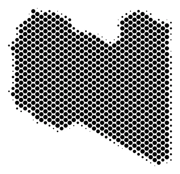 Halftone Résumé Carte Libye — Image vectorielle