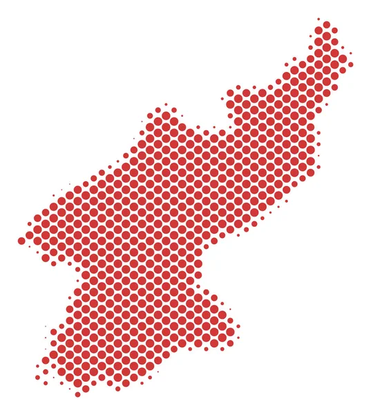 Halftone Dotted Corea del Nord Mappa — Vettoriale Stock