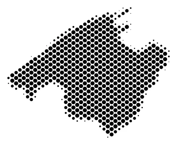 Halftone dot spanien mallorca island map — Stockvektor