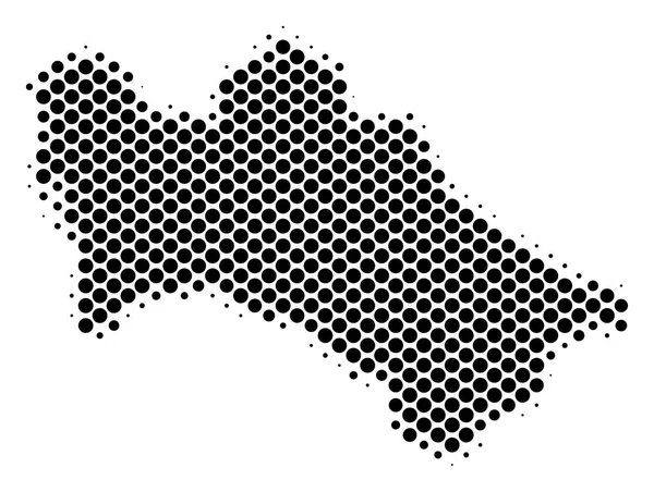 Halftone Pixel Turkmenistán Mapa — Archivo Imágenes Vectoriales