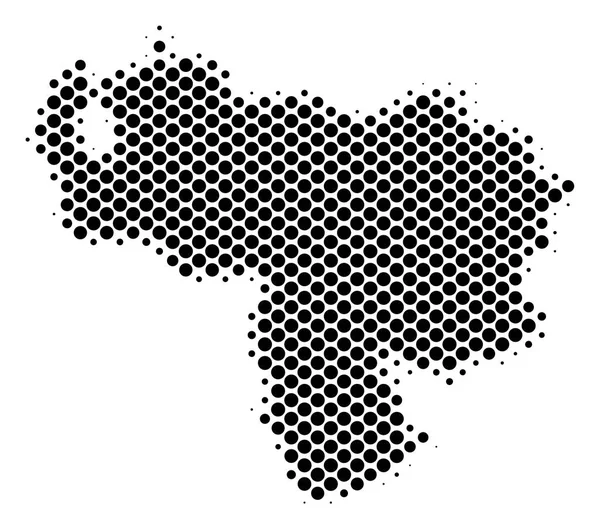 Halftone Dotted Venezuela Map — Stock Vector