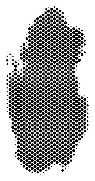 Mapa do Halftone Dot Qatar — Vetor de Stock