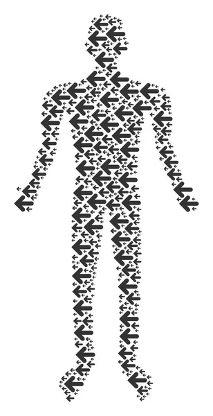 Freccia sinistra figura dell'uomo — Vettoriale Stock