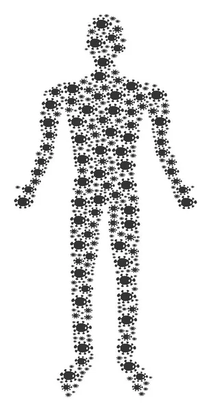Figura Hombre Bacterias — Archivo Imágenes Vectoriales