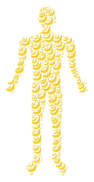 Lidská postava banán — Stockový vektor