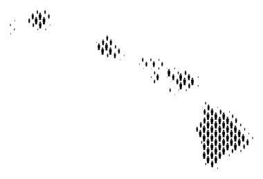 Nüfusun demografik Havaii Adaları Haritası