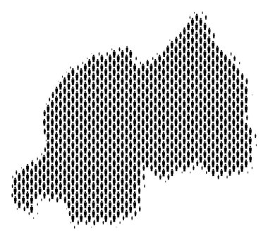 Ruanda Haritası nüfus kişi