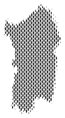 İtalyan Sardunya Adası harita nüfusun demografik