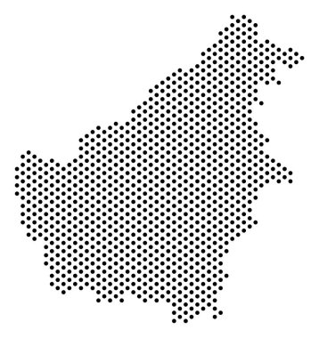 Noktalı Borneo Adası Haritası