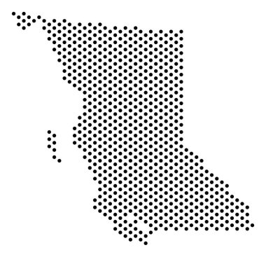 Noktalı British Columbia eyaletinde harita