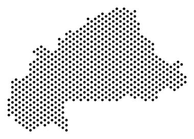 Noktalı Burkina Faso Haritası