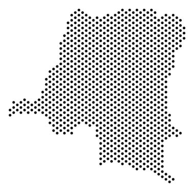 Noktalı Demokratik Cumhuriyeti Kongo Haritası