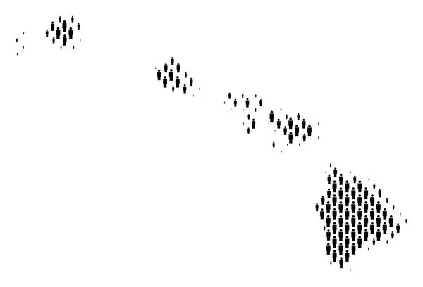 Ilhas Havaii Mapa População Demografia — Vetor de Stock