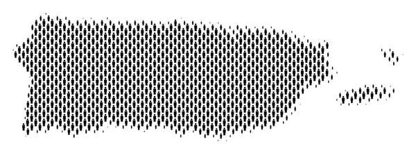 Porto Rico Mapa População Pessoas — Vetor de Stock