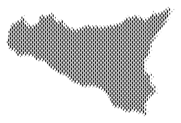 Sicilia Mapa População Demografia —  Vetores de Stock