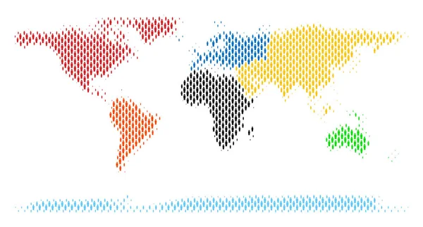 Всесвітня континентальна карта Населення Демографія — стоковий вектор