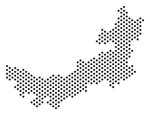 Prickade kinesiska inre Mongoliet karta — Stock vektor