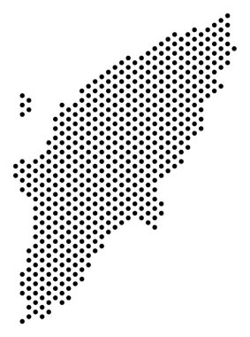 Piksel Yunan Rodos Adası Haritası