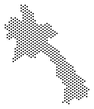 Noktalı Laos Haritası