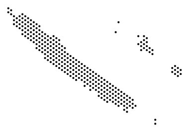 Piksel Yeni Kaledonya Adaları Haritası