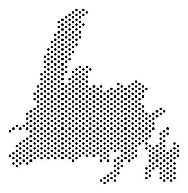 Noktalı Newfoundland Adası Haritası