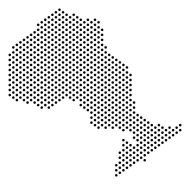 Noktalı Ontario eyaleti harita