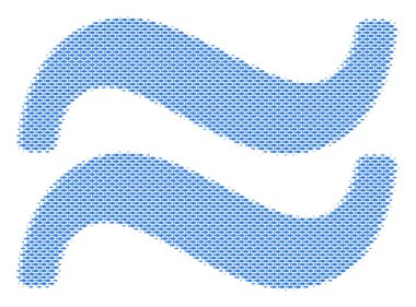 Balık dalgalar mozaik su