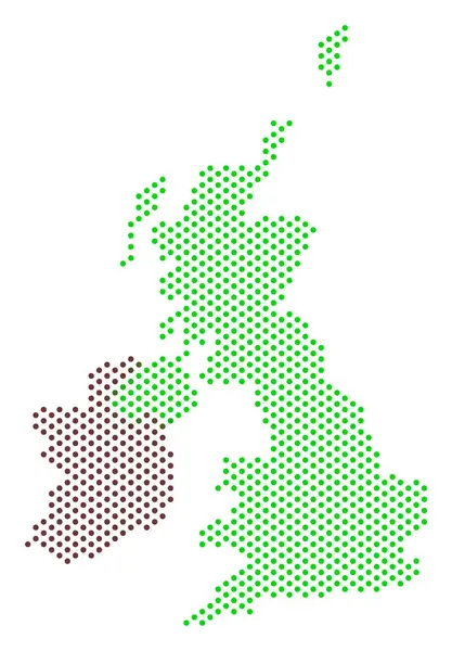 Pixel Wielkiej Brytanii i Irlandii mapę — Wektor stockowy