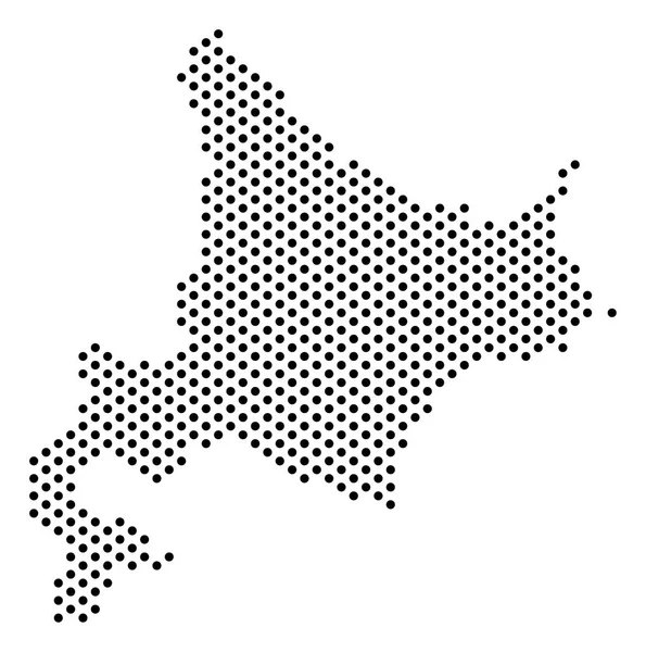 Dot Hokkaido ön karta — Stock vektor