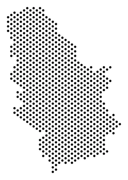 Pixel Serbia Mapa — Vector de stock