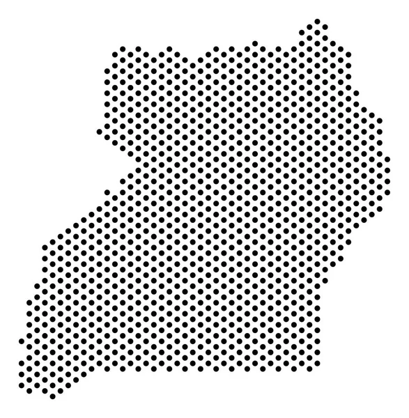Pixel Ουγκάντα Χάρτης — Διανυσματικό Αρχείο