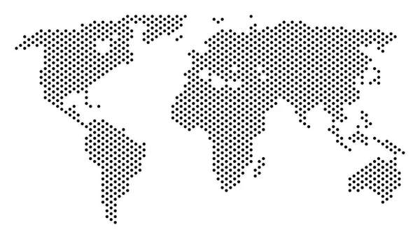 Mapa světa pixelů — Stockový vektor