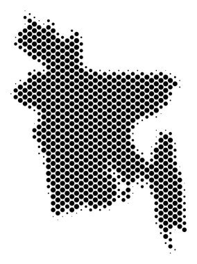 Yarı ton nokta Bangladeş Haritası