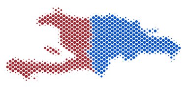 Yarı ton soyut Haiti ve Dominik Cumhuriyeti haritası