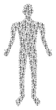 Hıristiyan adam şekil çapraz