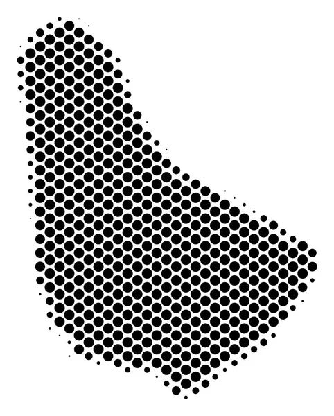 Halftone Pixel Barbados kaart — Stockvector