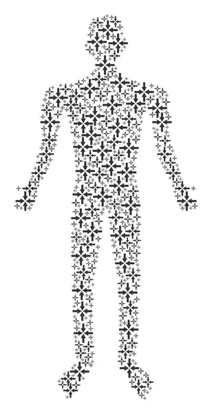 Colisionar Flechas Figura Persona — Archivo Imágenes Vectoriales